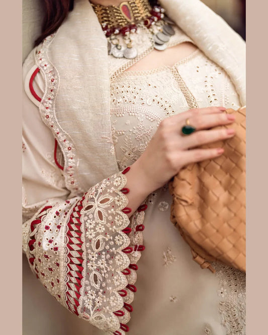 QALAMKAR LAWN UNSTITCHED EMB 3PC