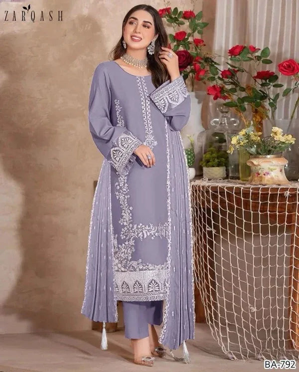 ZARQASH LAWN PREMIUM UNSTITCHED EMB 3PC
