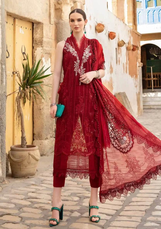 MARIA.B ORGANZA UNSTITCH EMB 3PC VOYAGE 24’ (D-01B)
