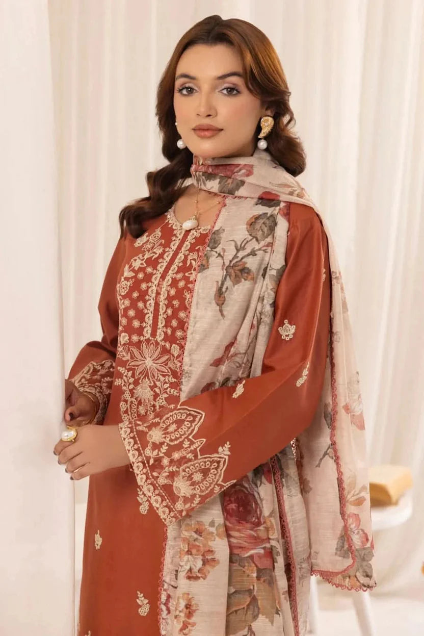 MUHAGNI DHANAK PREMIUM UNSTITCHED EMB 3PC
