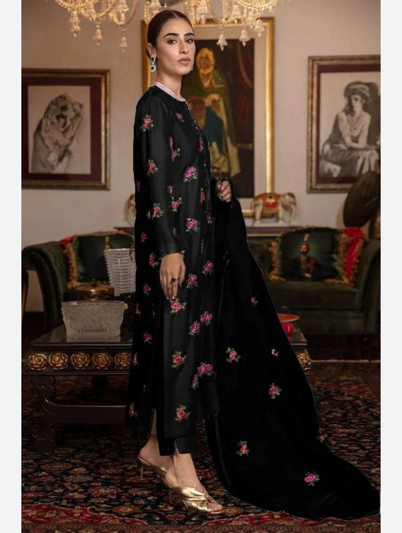 RAW SILK UNSTICH EMB 3PC