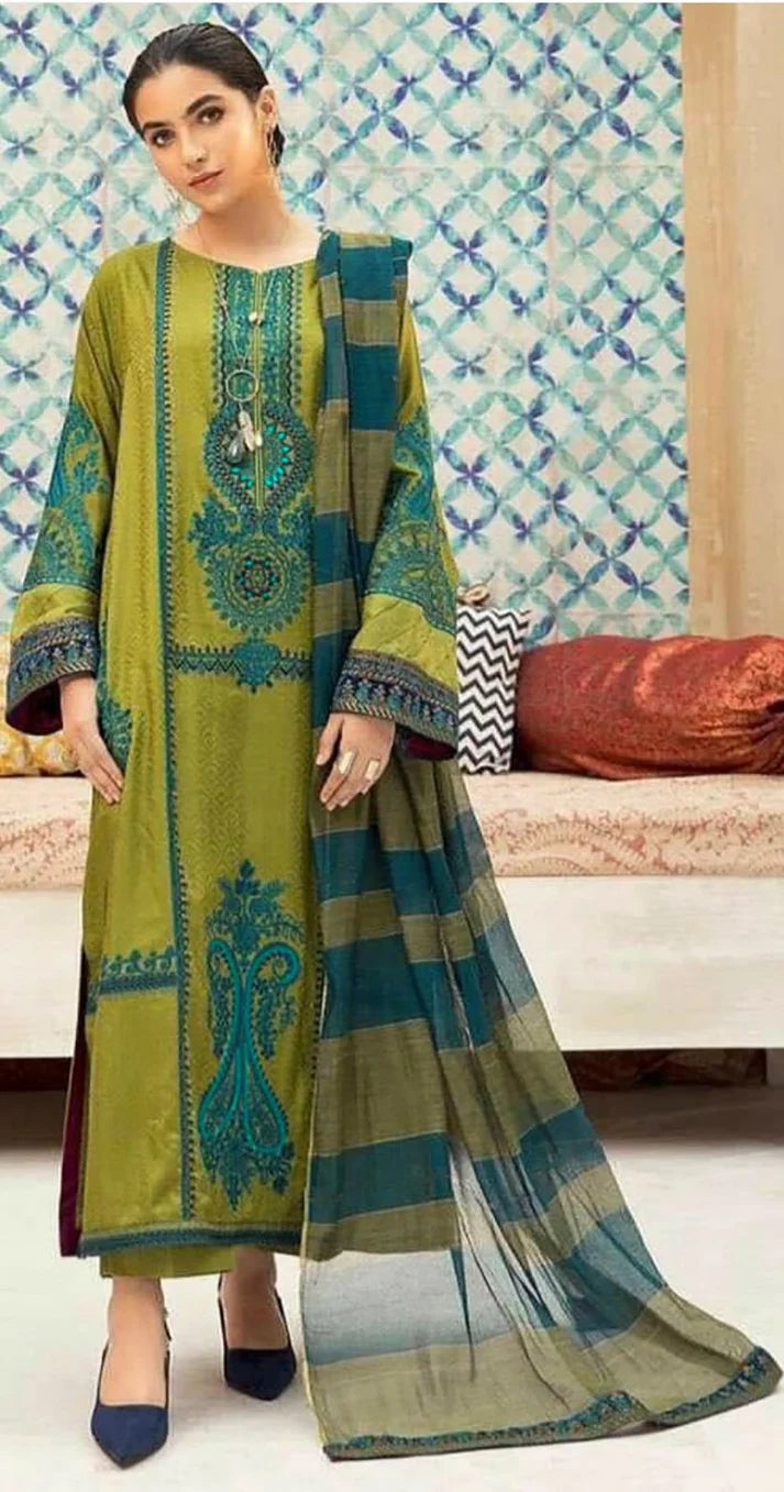 MARIA.B DHANAK LUXURY UNSTITCHED EMB 3PC