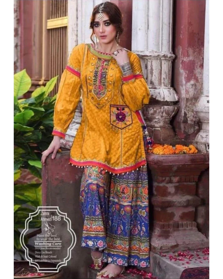 ZARA AHMED LINEN UNSTICH EMB 2PC