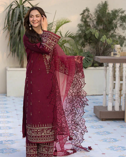 QALAMKAR LAWN UNSTITCHED EMB 3PC