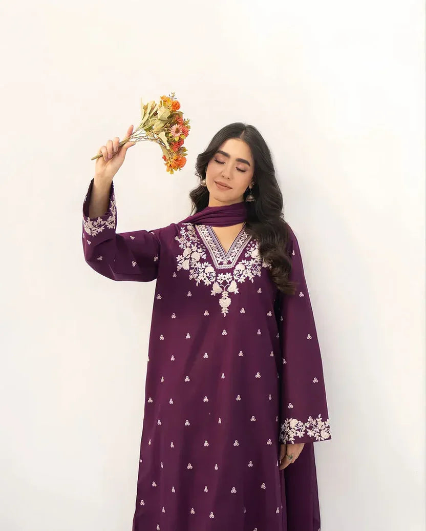 DYOT LAWN LUXURY UNSTITCHED EMB 3PC