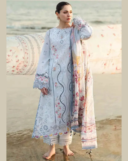QALAMKAR LAWN UNSTITCHED EMB 3PC