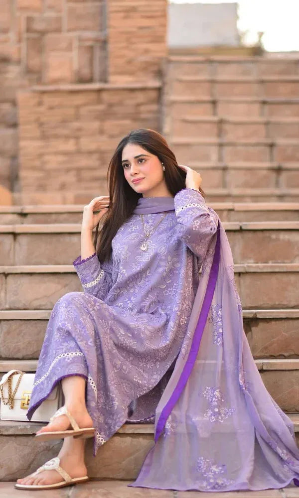 ZARA SHAHJAHAN LAWN LUXURY UNSTITCHED EMB 3PC