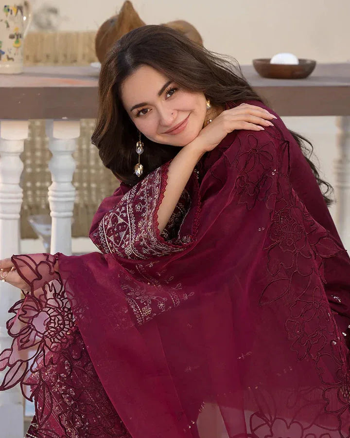 QALAMKAR LAWN UNSTITCHED EMB 3PC