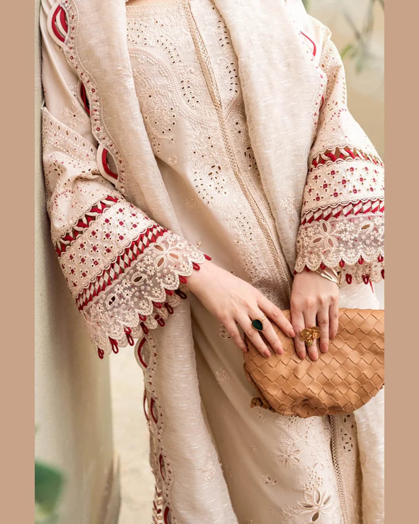 QALAMKAR LAWN UNSTITCHED EMB 3PC