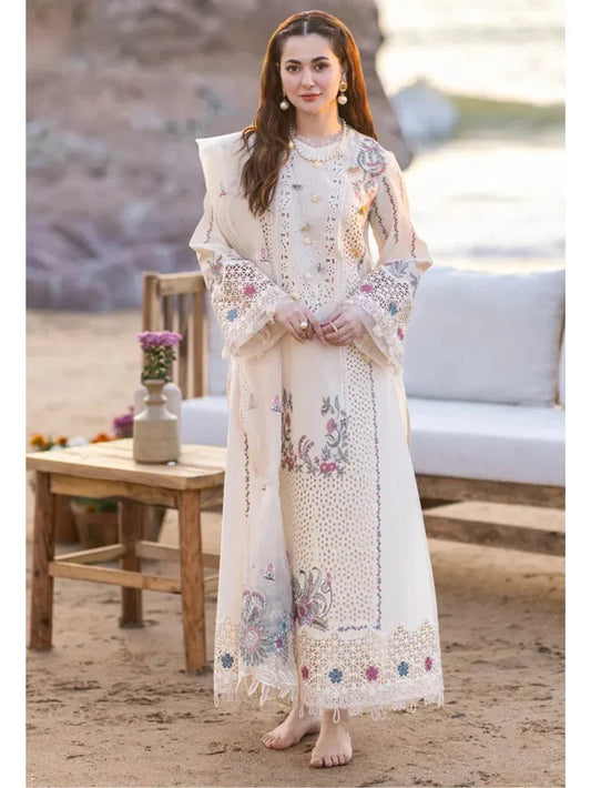 QALAMKAR LAWN UNSTITCH EMB 3PC SAHIL KINARE SELIN