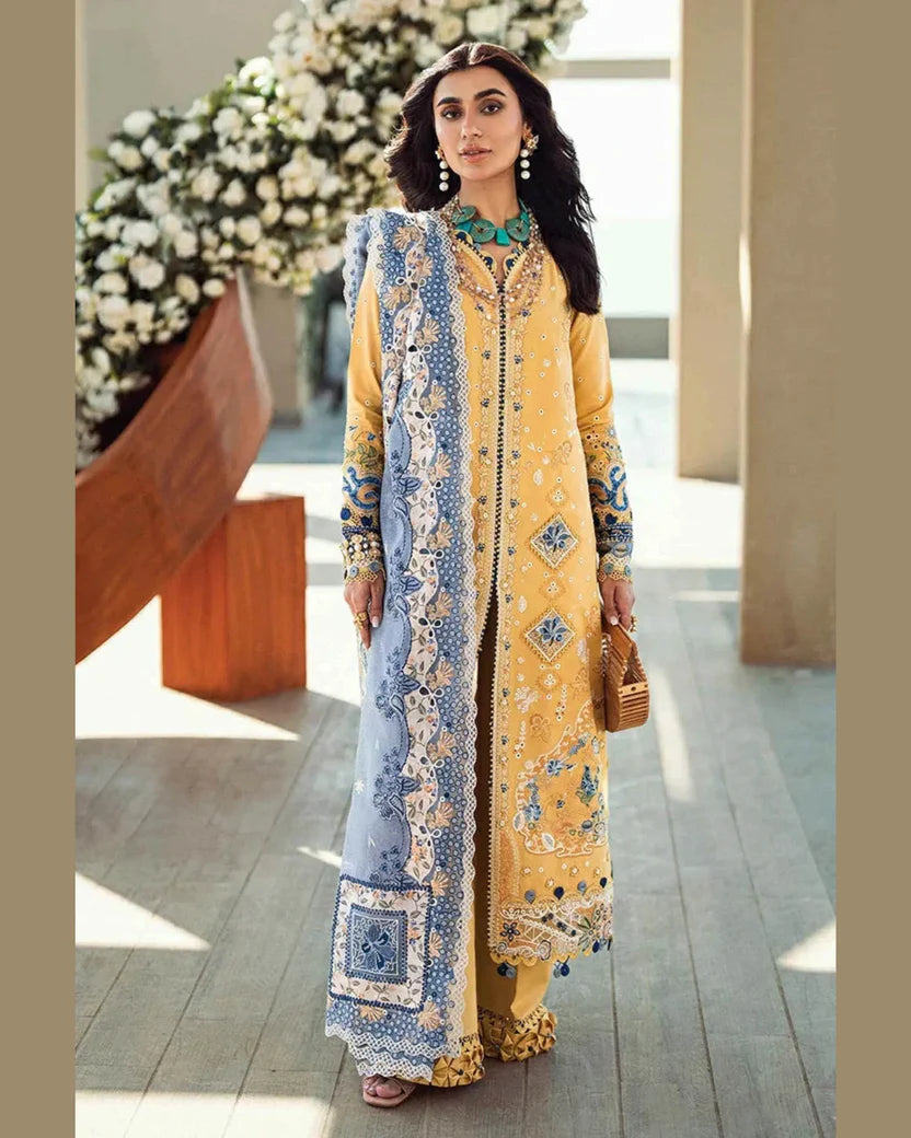 QALAMKAR LAWN UNSTITCHED EMB 3PC