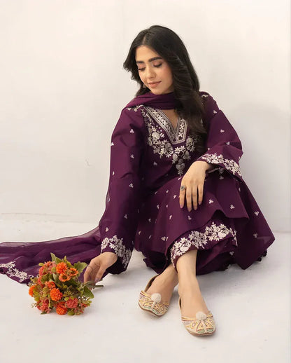 DYOT LAWN LUXURY UNSTITCHED EMB 3PC