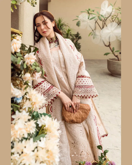 QALAMKAR LAWN UNSTITCHED EMB 3PC