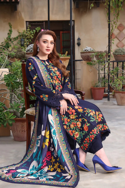 ANEELS LAWN PREMIUM UNSTITCHED EMB 3PC