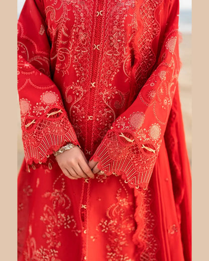 QALAMKAR LAWN UNSTITCHED EMB 3PC