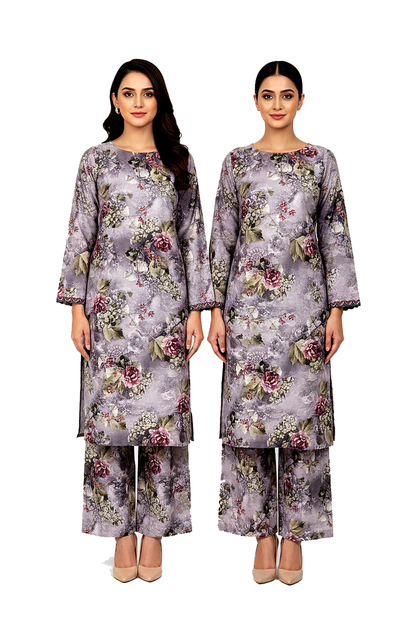 Unstitched Stone Linen Two Piece