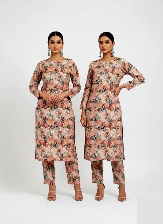 Unstitched Stone Linen Two Piece