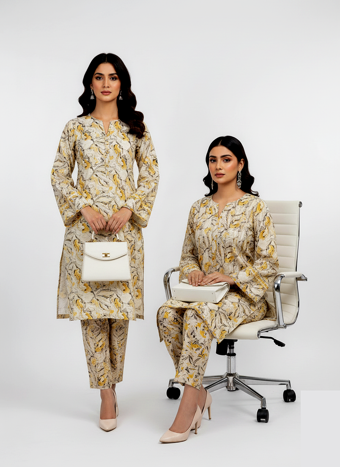 Unstitched Stone Linen Two Piece