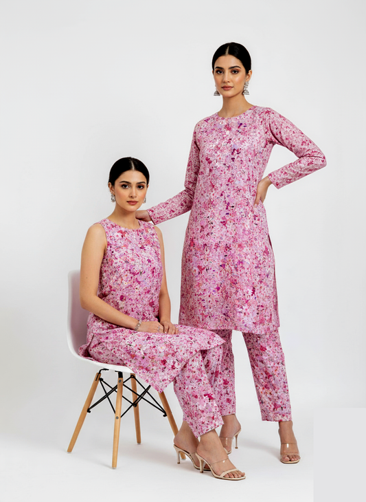 Unstitched Stone Linen Two Piece