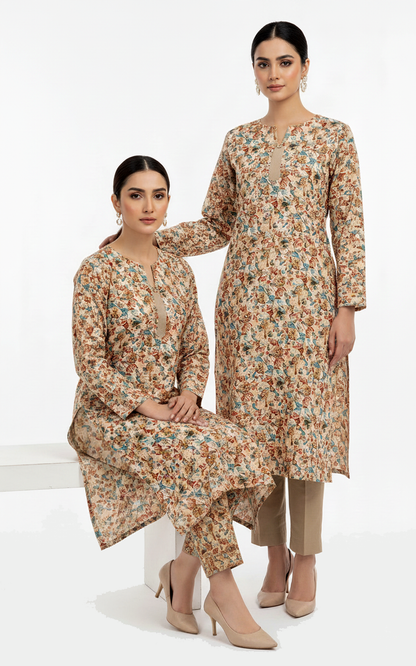 Unstitched Stone Linen Two Piece