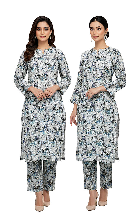 Unstitched Stone Linen Two Piece