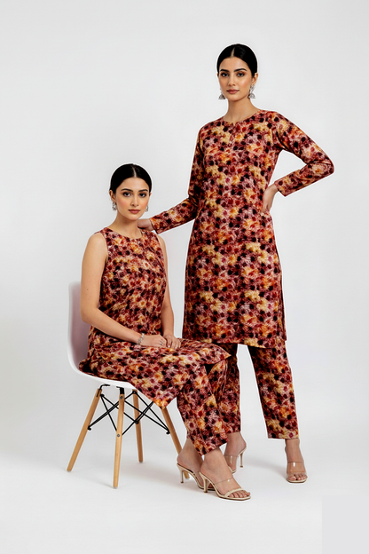 Unstitched Stone Linen Two Piece