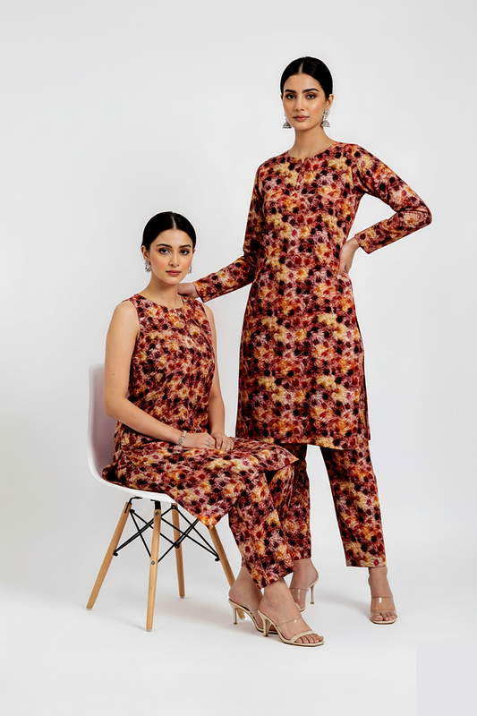 Unstitched Stone Linen Two Piece