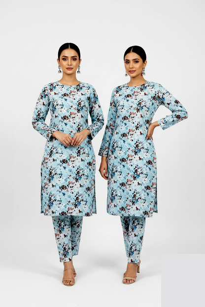 Unstitched Stone Linen Two Piece