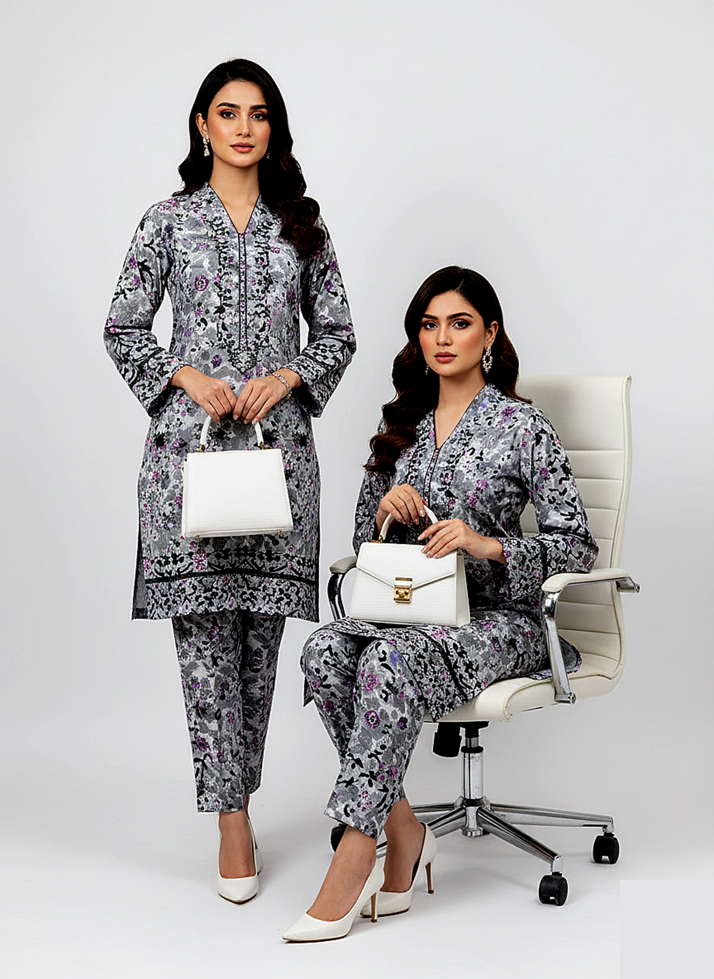 Unstitched Stone Linen Two Piece