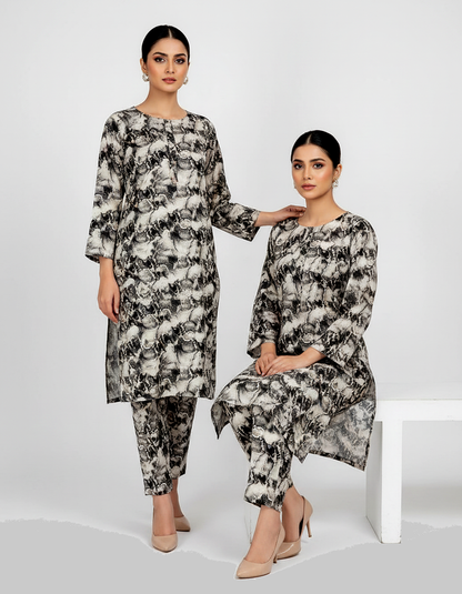 Unstitched Stone Linen Two Piece