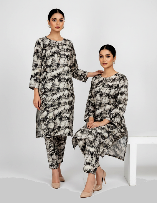 Unstitched Stone Linen Two Piece