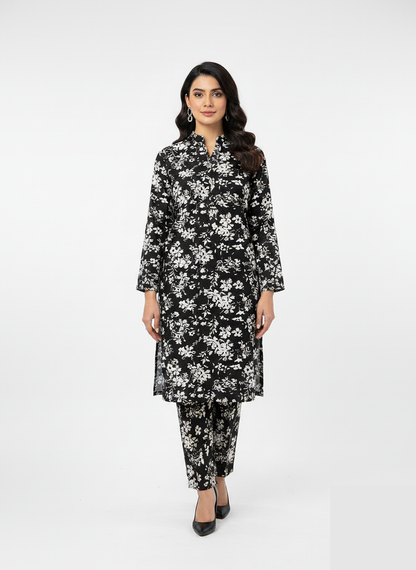 Unstitched Stone Linen Two Piece