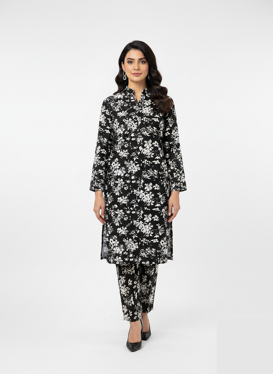 Unstitched Stone Linen Two Piece