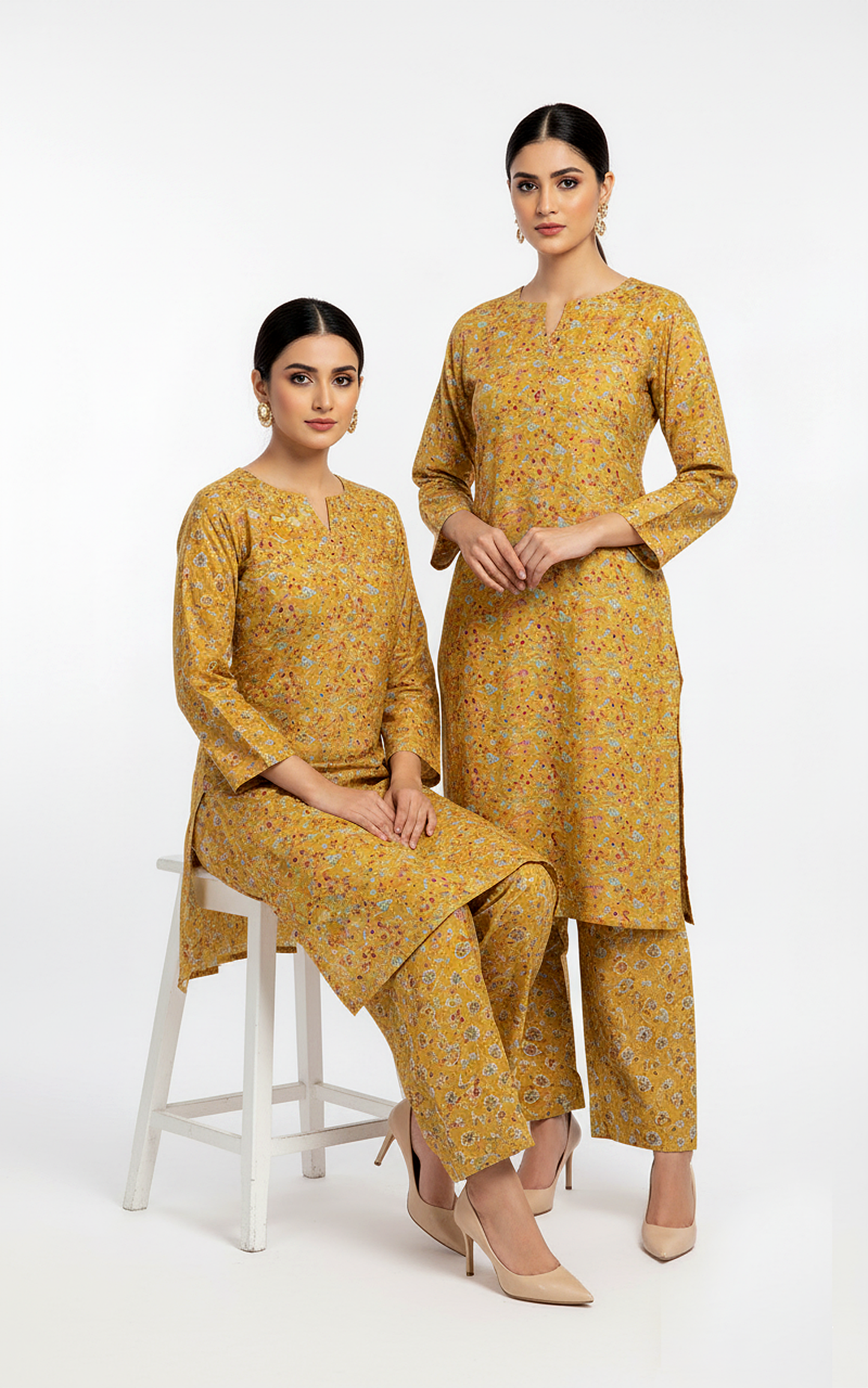 Unstitched Stone Linen Two Piece