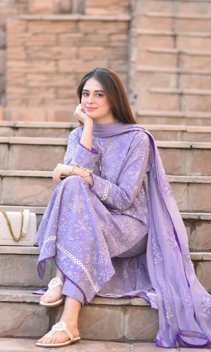 ZARA SHAHJAHAN LAWN LUXURY UNSTITCHED EMB 3PC