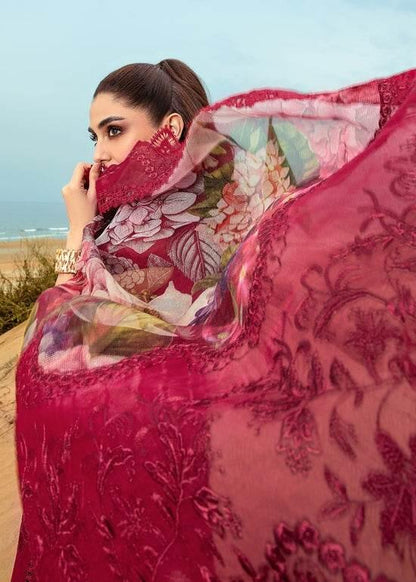 CRIMSON LAWN UNSTITCH EMB 3PC LILLIE DE JONG-CHERRY (3A)