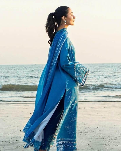 QALAMKAR LAWN UNSTITCHED EMB 3PC