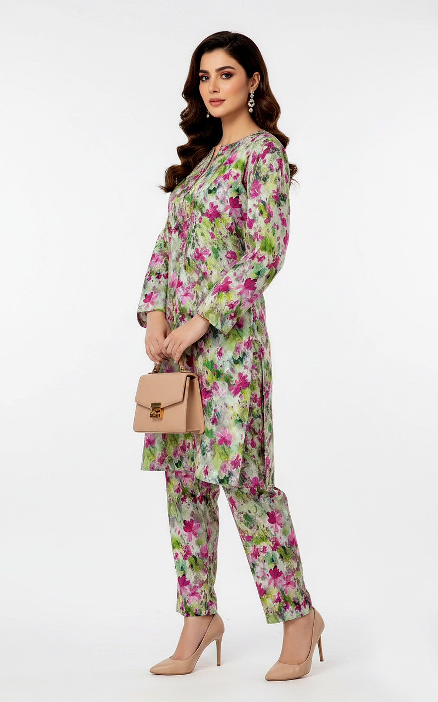 Unstitched Stone Linen Two Piece
