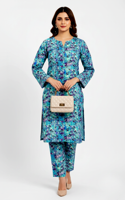 Unstitched Stone Linen Two Piece