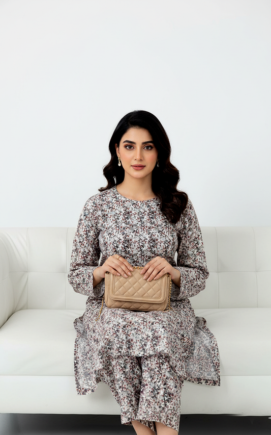 Unstitched Stone Linen Two Piece