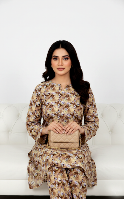 Unstitched Stone Linen Two Piece