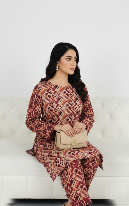 Unstitched Stone Linen Two Piece