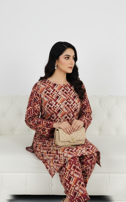 Unstitched Stone Linen Two Piece