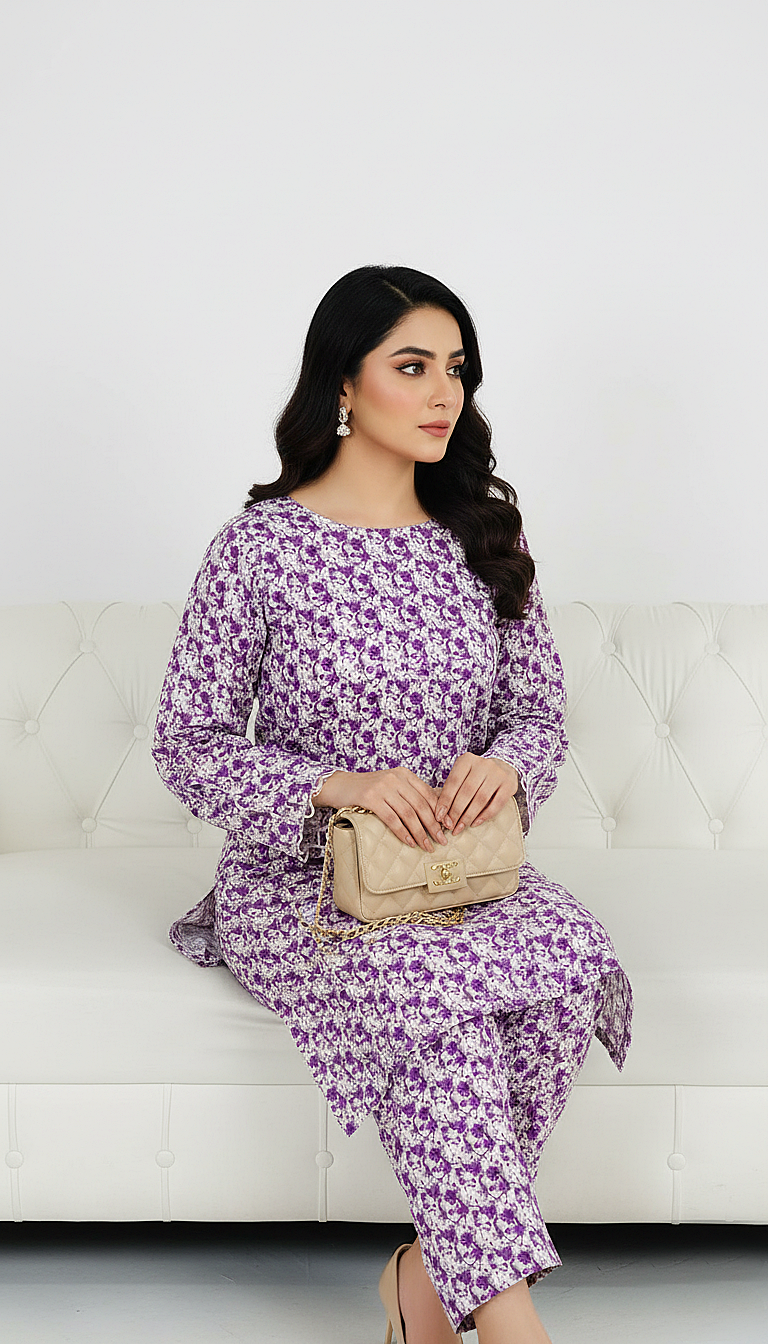 Unstitched Stone Linen Two Piece