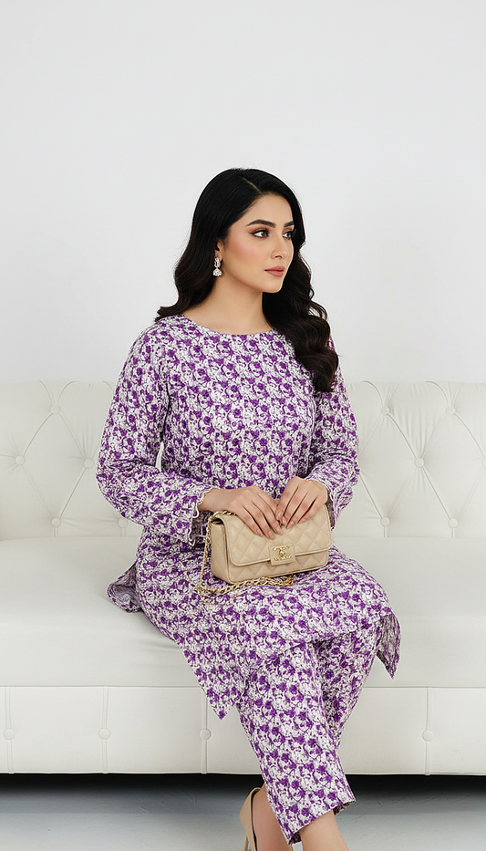 Unstitched Stone Linen Two Piece