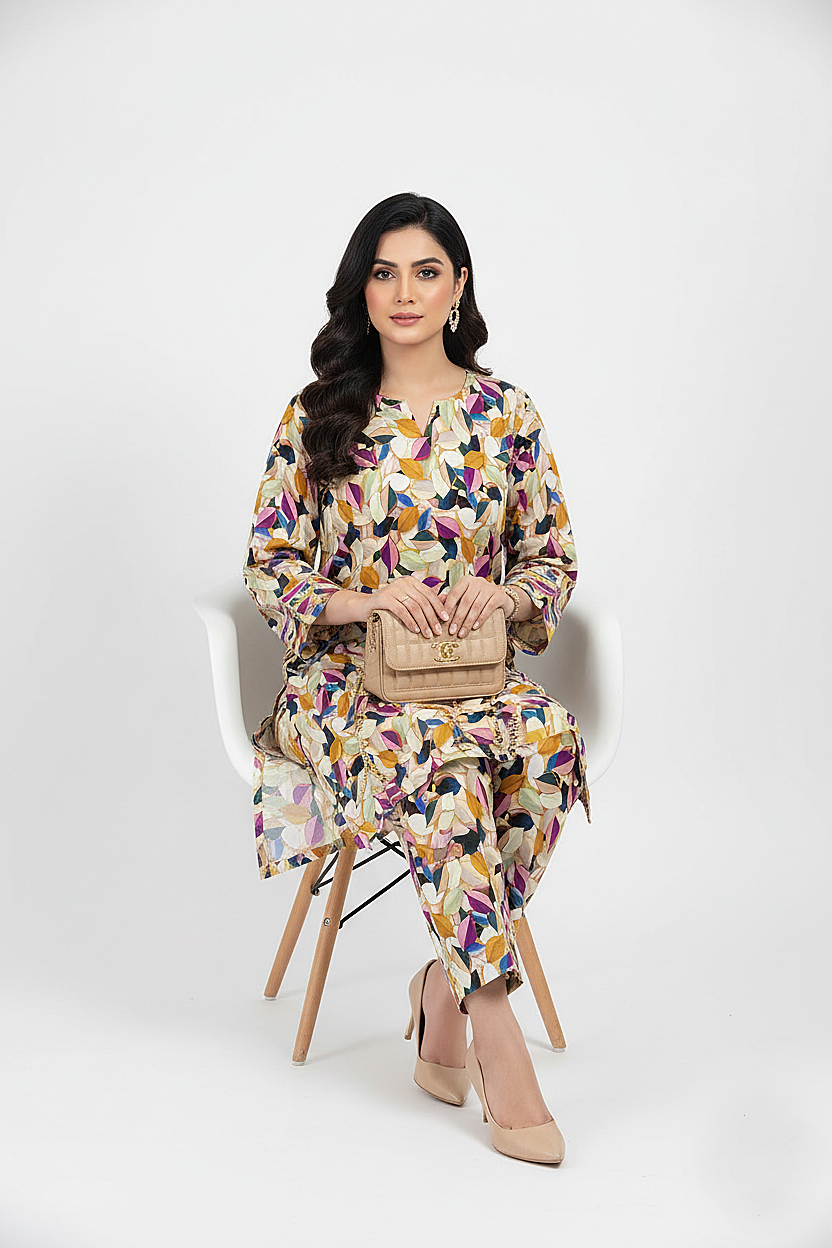 Unstitched Stone Linen Two Piece