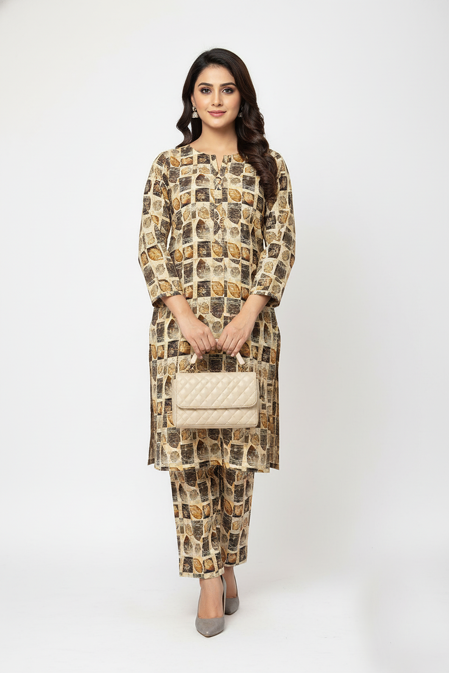 Unstitched Stone Linen Two Piece