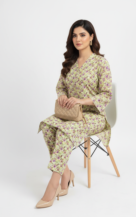 Unstitched Stone Linen Two Piece