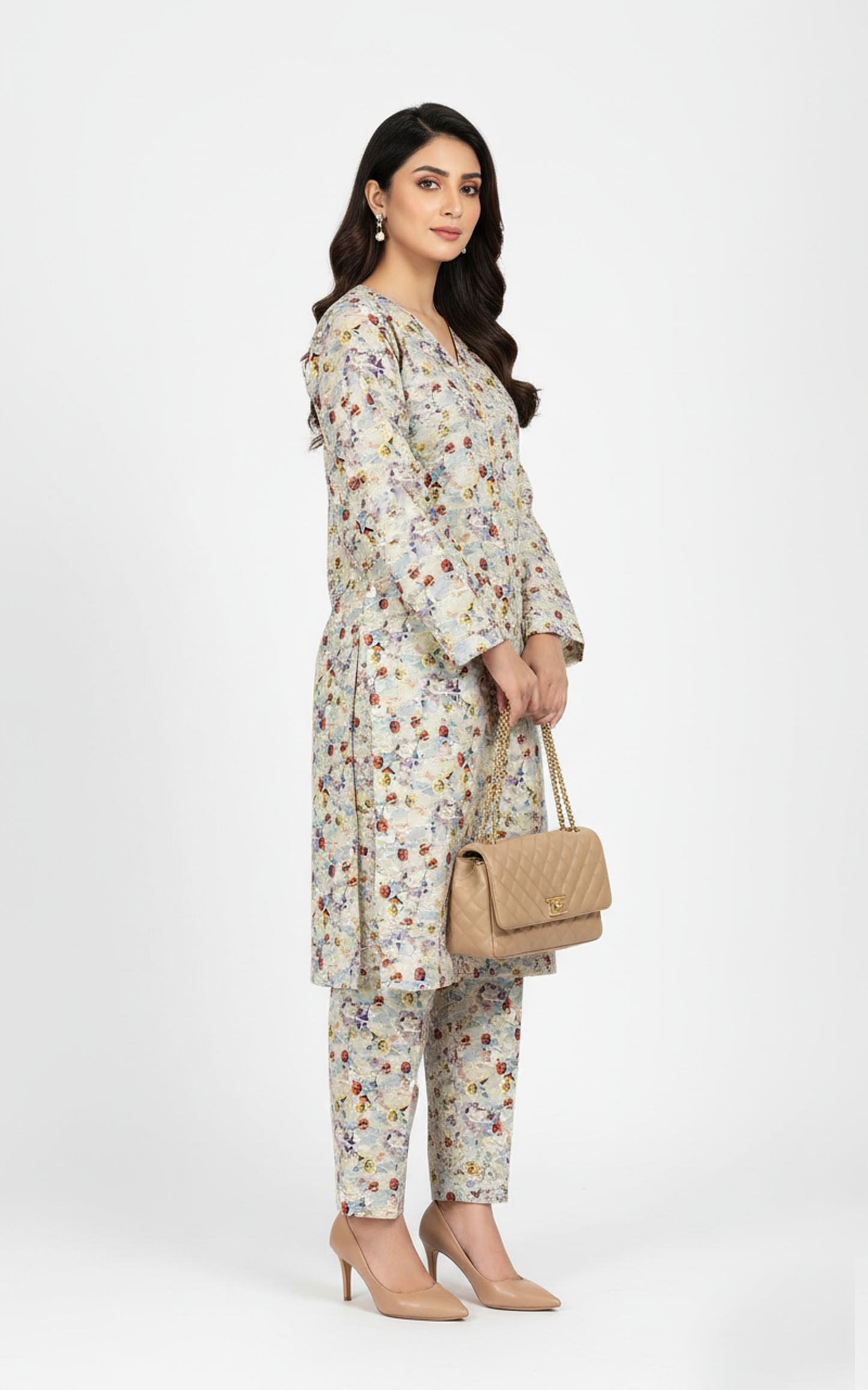 Unstitched Stone Linen Two Piece