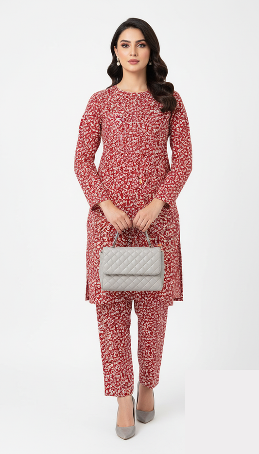 Unstitched Stone Linen Two Piece